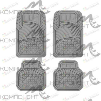 Коврик салона 4пр. CARFORT "Rovers 9" термопласт серый (73*48/49/48)