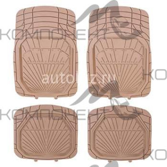 Коврик салона 4пр. CARFORT "Rovers 1" термопласт бежевый (79*51,5/47*50)