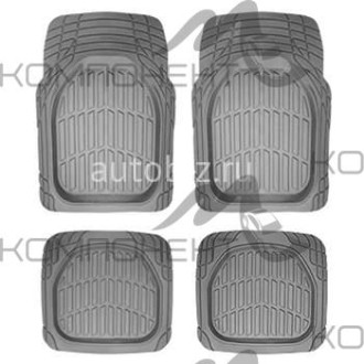 Коврик салона 4пр. CARFORT "Rovers 6" термопласт серый (70*49/47/49) ванночка