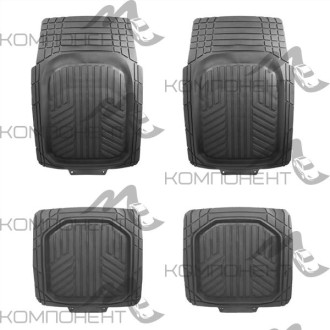 Коврик салона 4пр. CARFORT "Rovers 15" термопласт черный (70*49/47*49)
