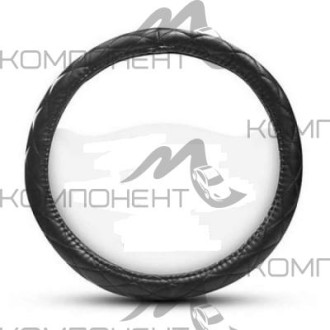 Оплетка руля M экокожа CARFORT Diamond мягкая прошивка черная