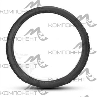 Оплетка руля M экокожа CARFORT Silver мягкая текстура черная