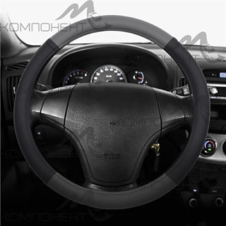 Оплетка руля M кожа CARFORT Neo Series перфор черн-сер