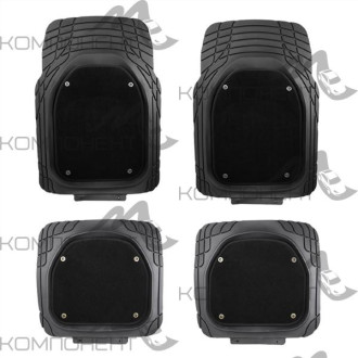 Коврик салона 4пр. CARFORT "Rovers 16" термопласт черный (70*49/51*52) съемный ковролин