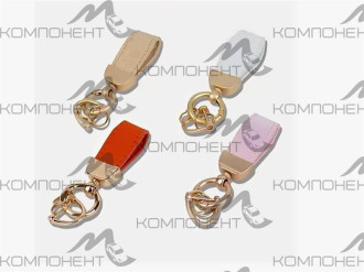 Брелок  цветной с карабином кожзам