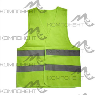 Жилет светоотражающий аварийный XXL (зеленый, ткань)