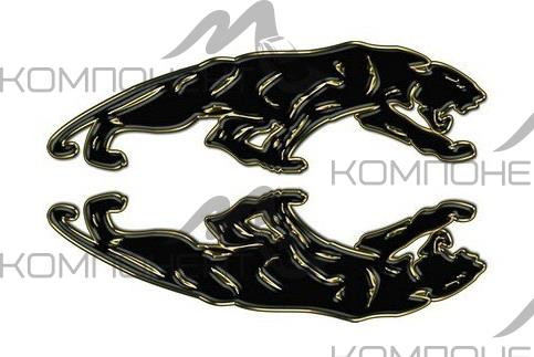 Наклейка "Пантера" брызги (2*105*320) цвет черно-золотой (левая, правая)