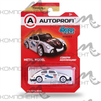 Машинка коллекционная 1:64, Серия RETRO CARS (VW Beetle), RET-002, черн./белый