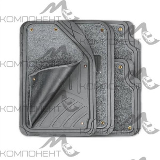 Коврик салона 4пр. AUTOPROFI ПВХ серый (72*50/50*55) съемный ковролин