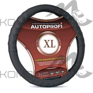 Оплетка руля XL кожа нат AUTOPROFI ребристая Черная
