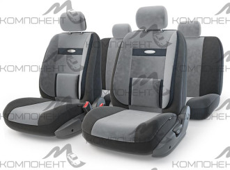 Авточехлы велюр 11пр. COMFORT универс. черн./темно-серый