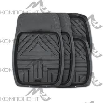 Коврик салона 4пр. AUTOPROFI ARROW термопласт черный (70*49/49*49) вырезаемые ванночки