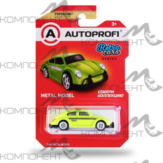 Машинка коллекционная 1:64, Серия RETRO CARS (VW Beetle), RET-002, зеленый