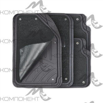 Коврик салона 4пр. AUTOPROFI FOCUS 2 термопласт черный (72*50/50*55) съемный ковролин