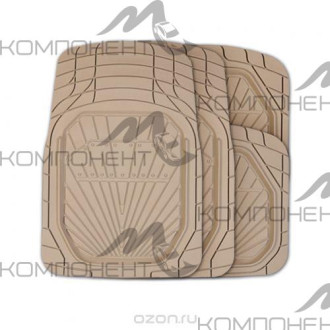 Коврик салона 4пр. AUTOPROFI POWER термопласт бежевый (79*51/47*50) вырезаемые ванночки