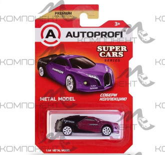Машинка коллекционная 1:64, Серия SUPER CARS, SUP-003, черн./фиолетовый, 1/64/128