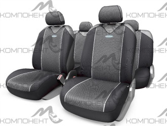 Авточехлы-майки полиэстер  9пр. CARBON PLUS закрытое сиденье черн./сер.