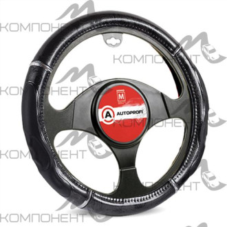 Оплетка руля M экокожа AUTOPROFI спортивный дизайн, гелевые вставки