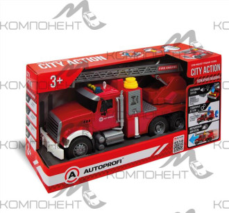 Машинка детская с подвижными деталями "Пожарная машина" вода, свет, звук 35см