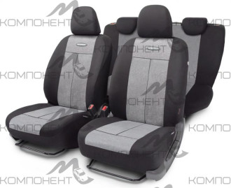 Авточехлы полиэстер/велюр 9пр. TT универс. AIRBAG черн./темно-серый