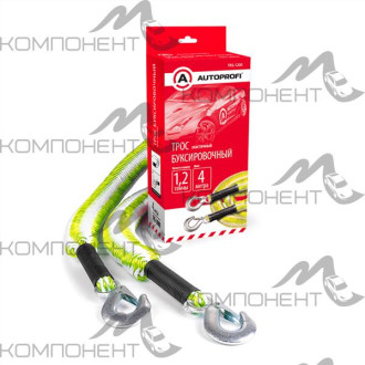 Трос динамический канат 1,2т (2 крюка длина 1,5-4м) AUTOPROFI