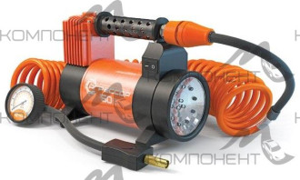 Компрессор 50л/мин 10 АТМ АГРЕССОР 12V/23A 280W мет, от АКБ шланг 5м LED фонарь, сумка