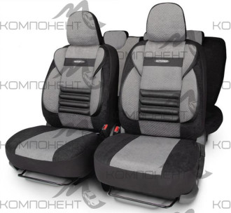 Авточехлы велюр 11пр. COMFORT COMBO универс. черн./темно-серый