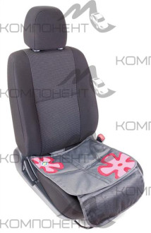 Накидка на сиденье ПВХ защитная "Смешарики" под автокресло-бустер антискольз. сер./крас.