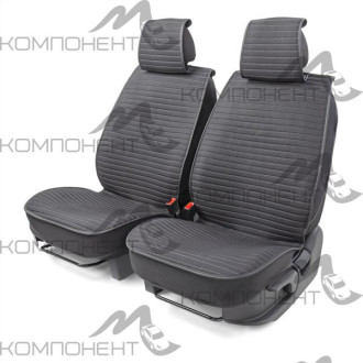 Накидки на передние сиденья каркас лен 2шт Car Performance fiberflax ср.плетен.гориз. порол.8мм черн