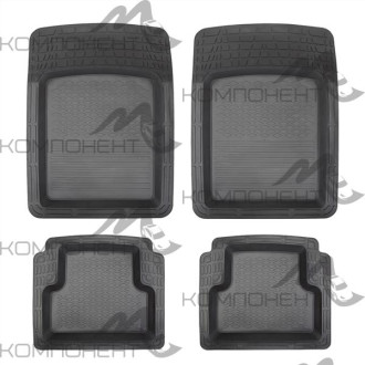 Коврик салона 4пр. AUTOPROFI термопласт черный (73*54/51*45) ванночки
