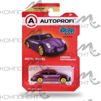 Машинка коллекционная 1:64, Серия RETRO CARS (VW Beetle), RET-002, фиолетовый