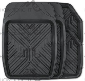 Коврик салона 4пр. AUTOPROFI ПВХ черный (69*48/48*48) ванночка