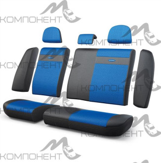 Авточехлы велюр 13пр. Трансформеры задний ряд черн./син.