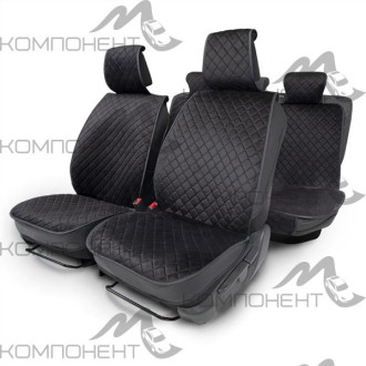 Накидки на весь салон каркас алькантара 5шт Car Performance поролон 8мм черный