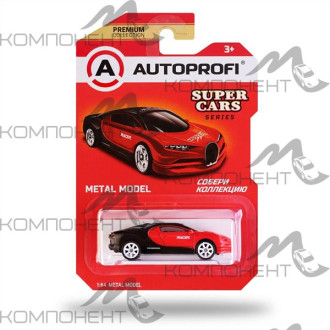 Машинка коллекционная 1:64, Серия SUPER CARS (Bugatti), SUP-004, красн./черный