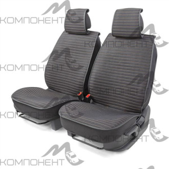 Накидки на передние сиденья каркас лен 2шт Car Performance fiberflax ср.плетен.гориз. порол.8мм черн