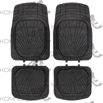 Коврик салона 4пр. AUTOPROFI ПВХ черный (79*51/47*50) вырезаемые ванночки