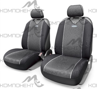 Авточехлы-майки полиэстер  4пр. CARBON PLUS передний ряд, закрытое сиденье, черн сер.