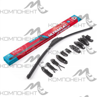 Щетка стеклоочистителя бескаркасная 45см/18"  AUTOPROFI 11 адаптеров