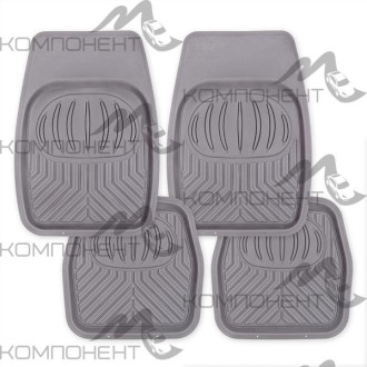Коврик салона 4пр. AUTOPROFI ПВХ  серый (69*48/48*48) ванночка
