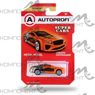 Машинка коллекционная 1:64, Серия SUPER CARS (Bentley), SUP-001, оранж./серебро