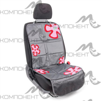 Накидка на сиденье ПВХ защитная "Смешарики" под автокресло, на спин. и сиденье антискольз.сер./крас.