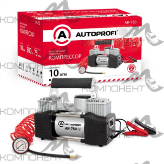 Компрессор 75л/мин 10 АТМ AUTOPROFI 12V/30A 300W от АКБ шланг 5м, сумка