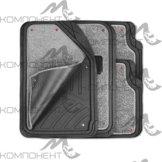 Коврик салона 4пр. AUTOPROFI FOCUS 2 термопласт черн/сер (72*50/50*55) съемный ковролин