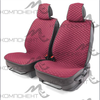 Накидки на передние сиденья каркас лен 2шт Car Performance fiberflax круп плетен+ромб порол.10мм роз
