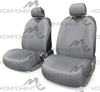 Авточехлы-майки полиэстер  4пр. R-1 SPORT PLUS передний ряд, закрытое сиденье, темн сер.
