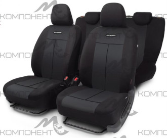 Авточехлы полиэстер/полиэстер 9пр. TT универс. AIRBAG черн./черн.