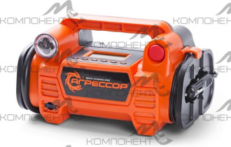 Компрессор цифровой АГРЕССОР 35 л/мин 10 АТМ "5 в 1" ЖК диспл. 12V/15A 160W в прикурив. шланг1м сумк