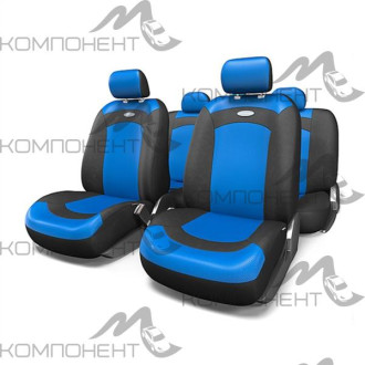 Авточехлы велюр/сетка 8пр. EXTREME универс. AIR MESH черн./син.