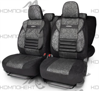 Авточехлы велюр-жаккард 11пр. COMFORT COMBO универс. расцветка "Антрацит"